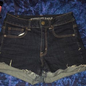 High waisted Dark Denim American Eagle shorts